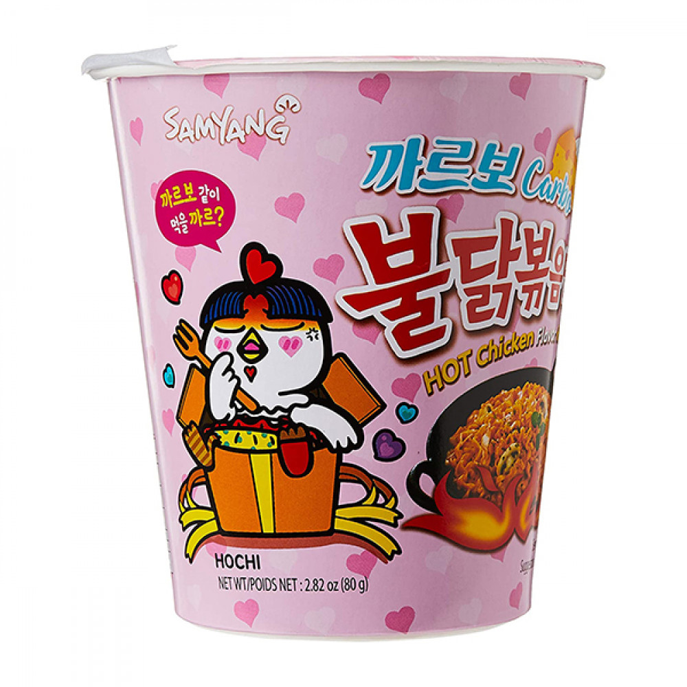 Samyang Hot Chicken Ramen Carbonara Flavor Cup, 80g (Imported)